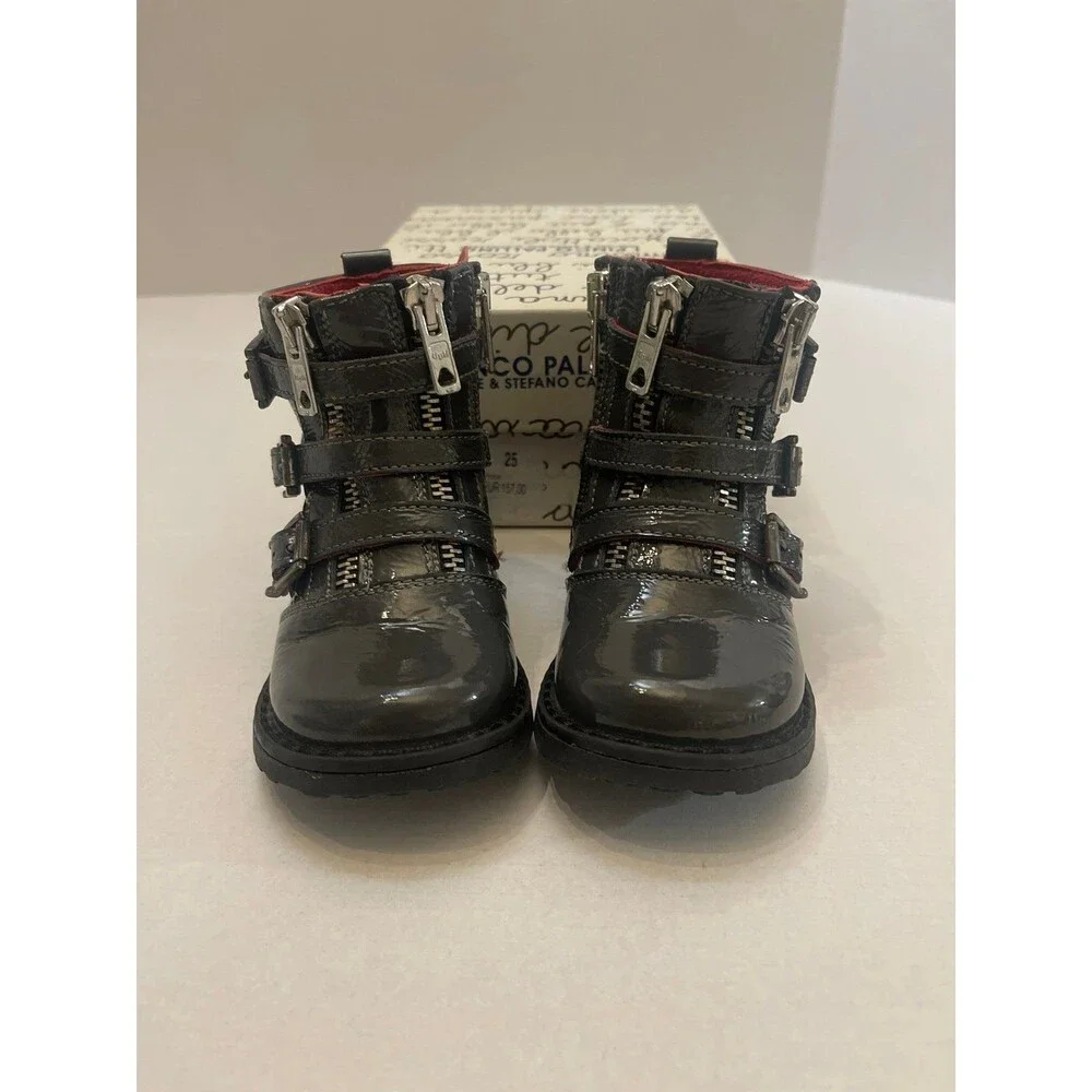 I Pinco Pallino Imelde & Stefano Cavalleri Toddler Boots Size 25 (8) Dark Gray
